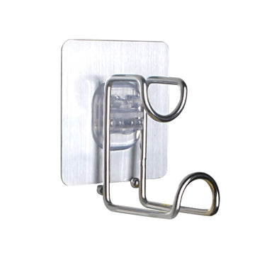 Glass Wall L Hooks - Magic Sticker Series Glass Wall L Hooks - (AR3152) - 5 Kg Load Capacity, Silver Electroplated Metal with Transparent Patch Basin Rack(Pack of 6)