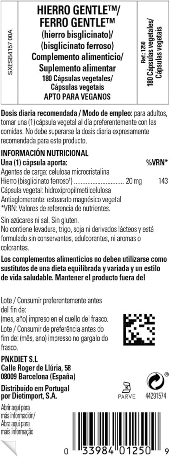 Solgar Gentle Iron - Ideal for Sensitive StomachsRed Blood Cell Supplement, Non Constipating & GMO, Vegan, Gluten & Dairy Free, Kosher - 180 Servings, Unflavored, 180 Count