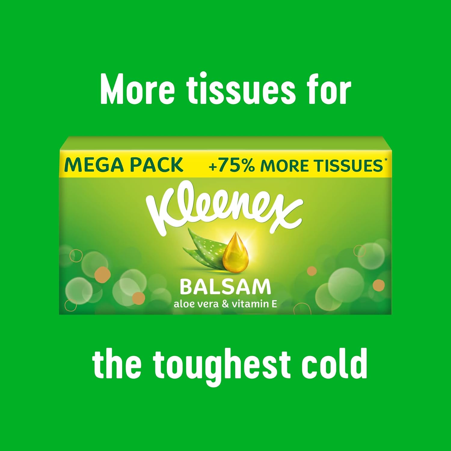 Kleenex® Balsam Tissues, Mega Pack - 1,344 Sheets (12 Boxes x 112 Sheets) - Balm Tissues Protect and Soothe Your Nose When You've Got a Cold - Balmcare® with Aloe Vera, Vitamin E and Calendula : Amazon.co.uk: Grocery