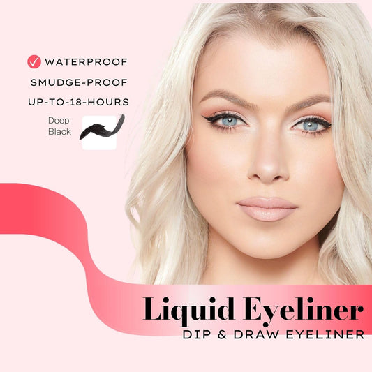 Dip & Draw Liquid Eyeliner | Perfect - Deep Black | Waterproof And Sweat-Proof | Long-Lasting Up To 18 Hours | Ultra-Fine Precision Applicator For Bold Or Subtle Looks