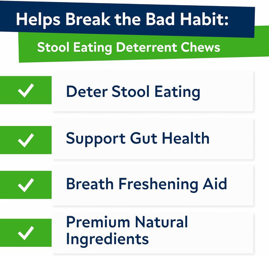 STRELLALAB No Poo Chews for Dogs - Coprophagia Stool Eating Deterrent - No Poop Eating for Dogs - Digestive Enzymes - Gut Health & Immune Support - Stop Eating Poop - Chicken Liver Flavor 120 Chews