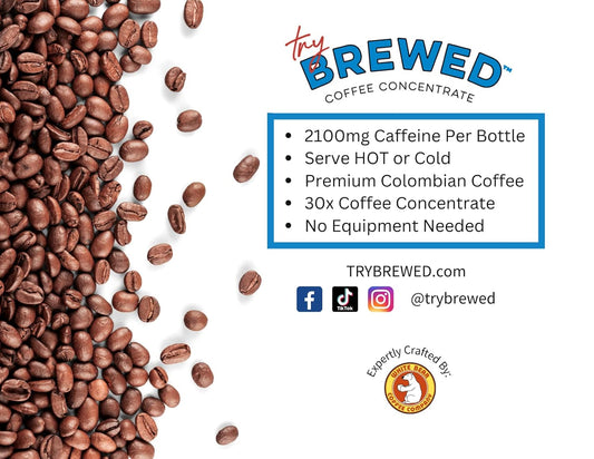 Brewed Coffee Concentrate, Cold Brew, Iced Coffee, Arabica Coffee, Espresso, 30X Liquid Coffee Concentrate, Instant Coffee Alternative, 36 Cups Per Bottle, Espresso Shot, Caffeine Shot