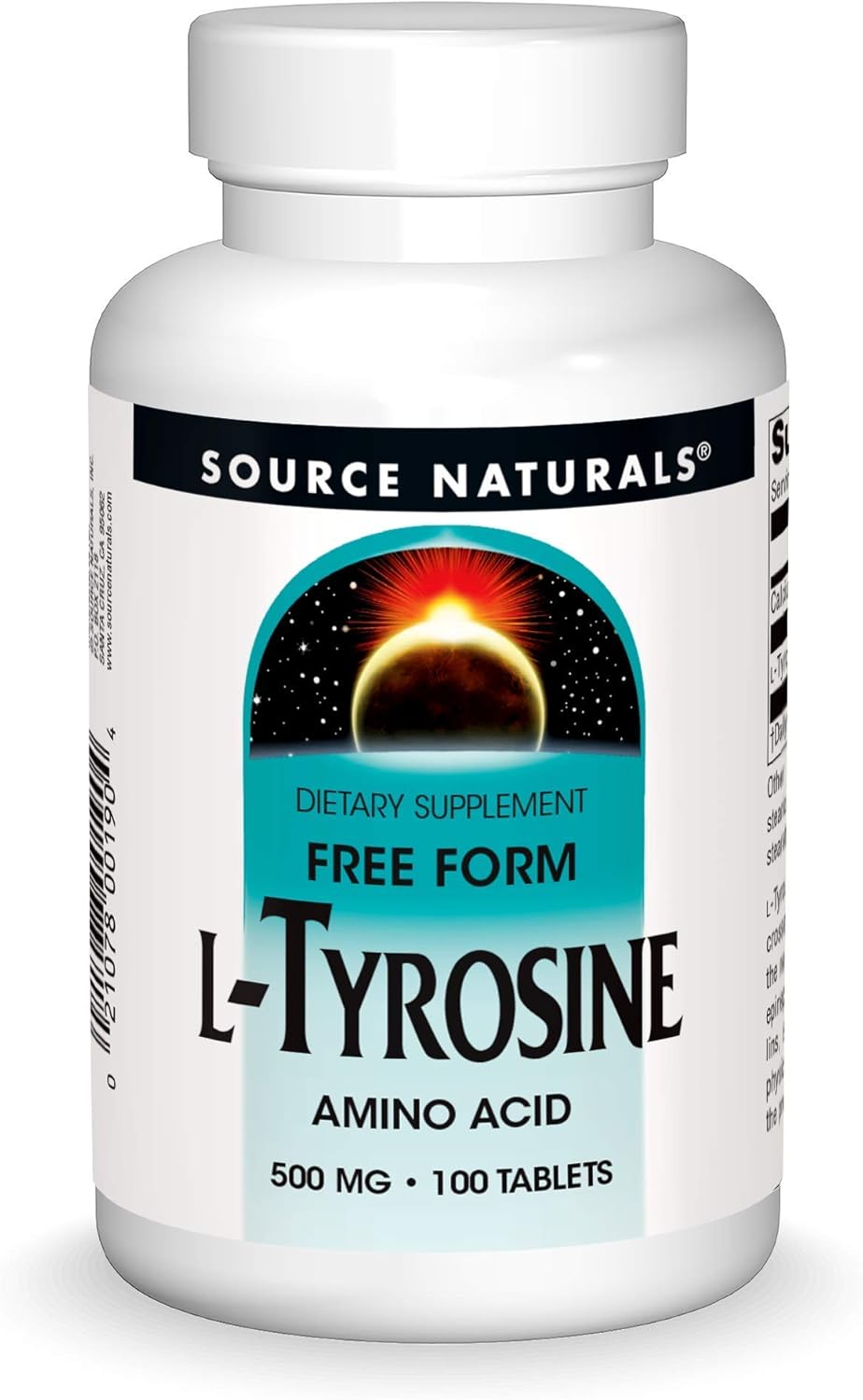 Source Naturals L-Tyrosine -Free Form Amino Acid Supplement - 100 Tablets