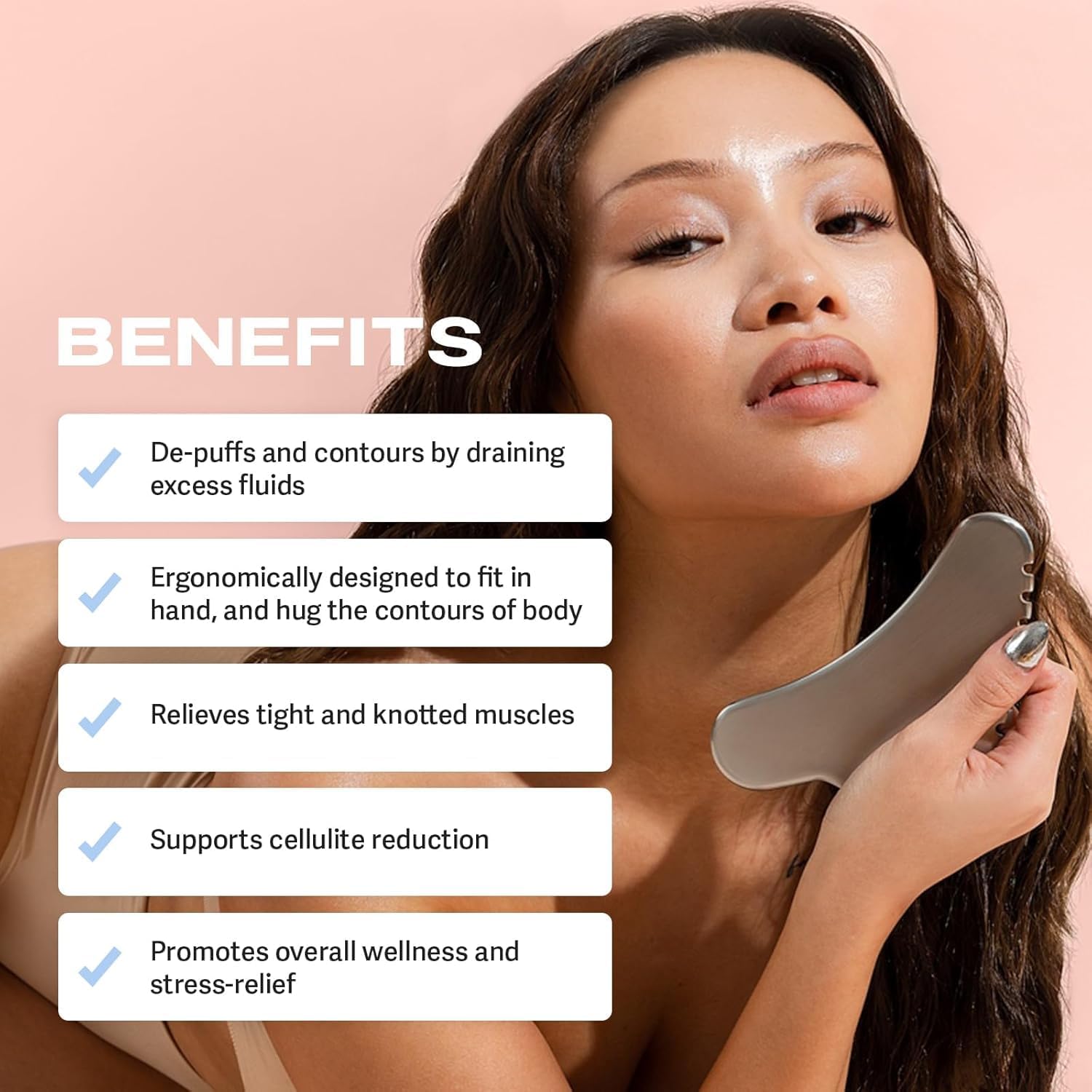 Sacheu Stainless Steel Body Gua Sha Tool for Face — Muscle Scraper Fascia Massage Tools for Deep Tissue and Plantar Fasciitis, Durable Body Sculpting Metal Gua Sha with Travel Pouch : Amazon.co.uk: Beauty