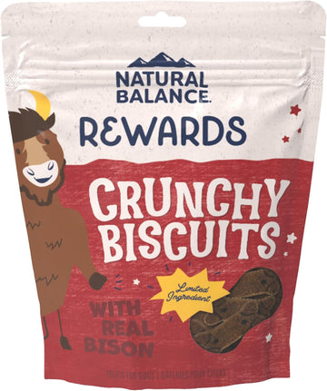 Natural Balance Limited Ingredient Rewards Crunchy Biscuits, Grain-Free Dog Treats For Adult Dogs Of All Breeds, Sweet Potato & Bison Recipe, 14 Ounce (Pack Of 1)
