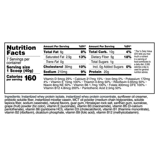 Transformhq Meal Replacement Shake Powder 7 Servings (Blueberry Cheesecake) - Gluten Free, Non-Gmo