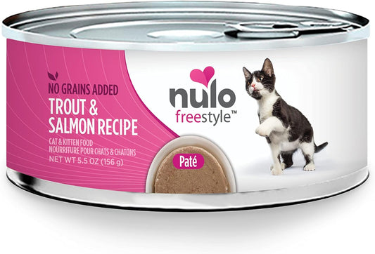 Nulo Freestyle Cat & Kitten Wet Pate Canned Cat Food, Premium All Natural Grain-Free, With 5 High Animal-Based Proteins & Vitamins To Support A Healthy Immune System, 5.5 Ounce (Pack Of 24)