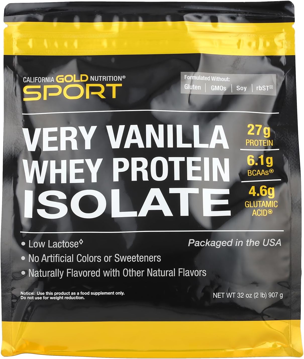 California Gold Nutrition Sport, Whey Protein Isolate, Very Vanilla, 2 Lb (907 G)