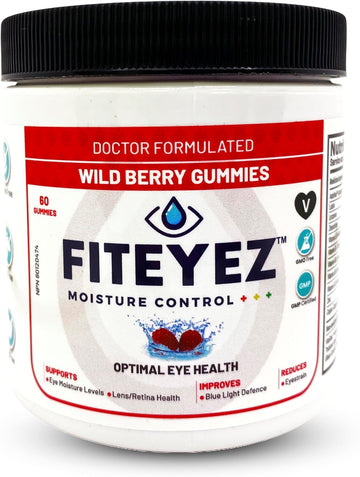 Eye Vitamin Gummies - Astaxanthin, Lutein And Zeaxanthin Supplements - 11 Essential Ocular Nutrients - Non-Gmo & Gluten Free - Includes Vitamin E, B1, B6, B9 & B12-60 Wild Berry Gummies
