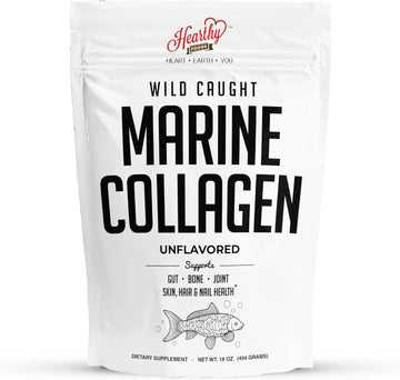 Marine Collagen Powder 16 Oz - Sourced From Wild-Caught Fish, Pescatarian Friendly, Keto Certified & Non-Gmo Verified - Easy To Mix In Water - 45 Servings