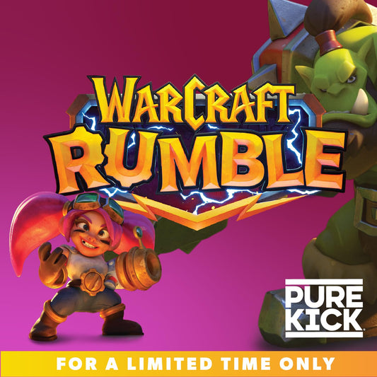 Pure Kick X Warcraft Rumble Limited Edition Energy & Hydration Singles To Go Drink Mix - Variety Pack - Black Cherry Pomegranate, Orange Passion Fruit, Strawberry Watermelon, Concord Grape – 30 Total Packets