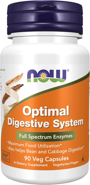 Now Foods Supplements, Optimal Digestive System, Full Spectrum Enzymes, 90 Veg Capsules