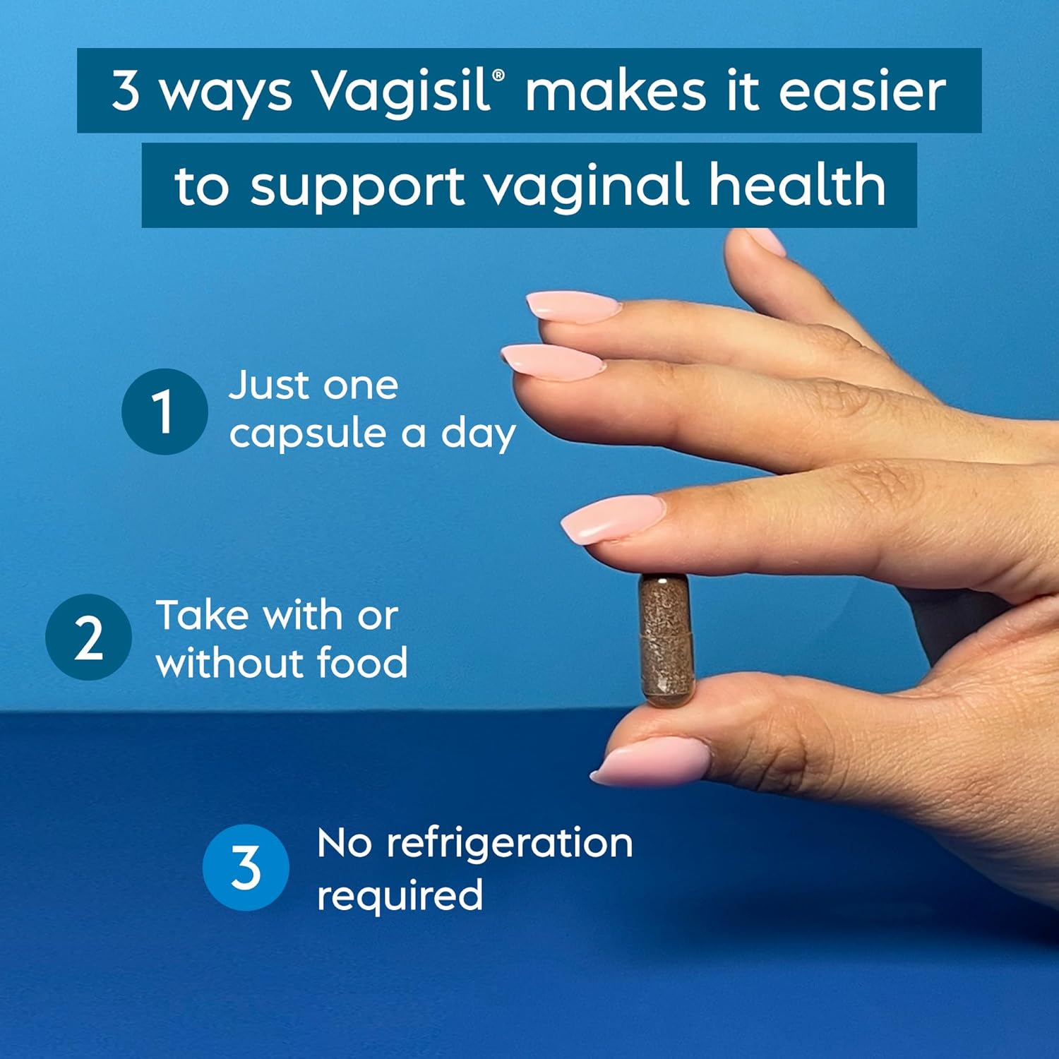 Vagisil Vaginal Health Supplements, Clinically-Proven Probiotics, Promotes Vaginal Health, Clean Ingredients, Helps Balance Vaginal pH, Just 1 Capsule Daily, 30 Capsules : Health & Household