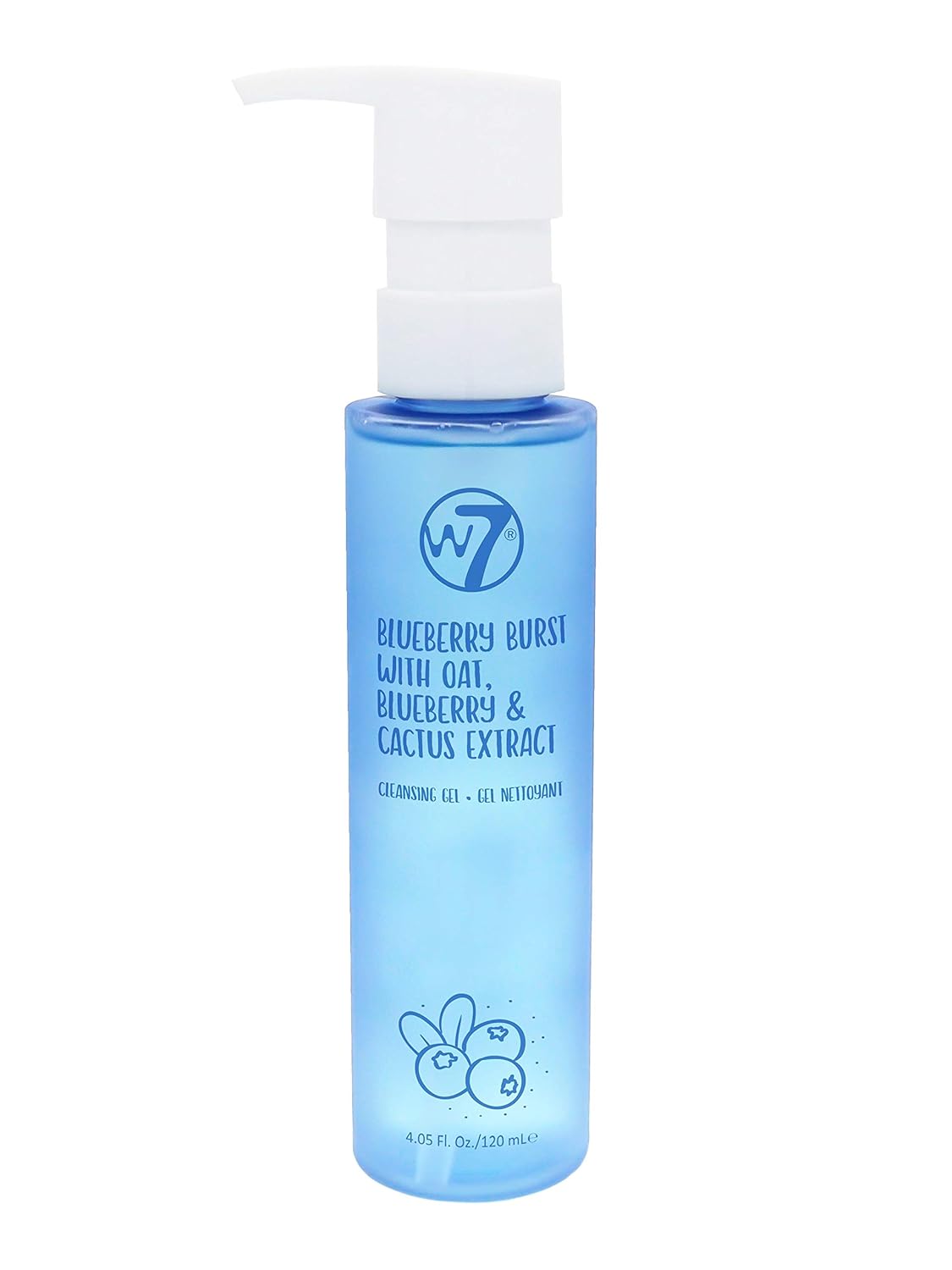 W7 Blueberry Burst Cleansing Gel - Blueberry, Cactus and Oat Extract - Remove Makeup & Cleanse Skin