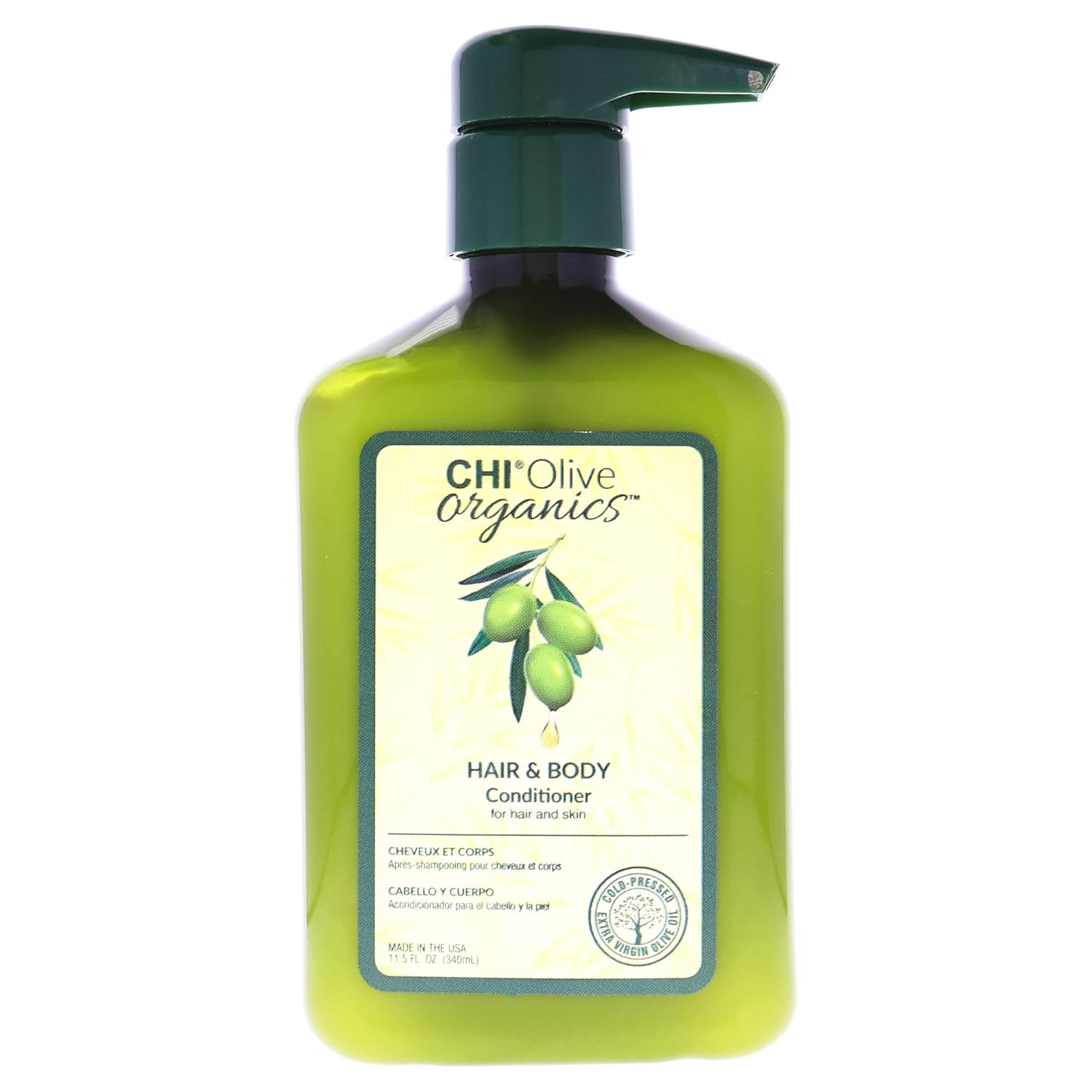 Chi Naturals With Olive Oil Hair & Body Conditioner, Protects From Moisture Loss & Preserves Hair Color, Sulfate, Paraben, & Cruelty-Free, 11.5 Oz