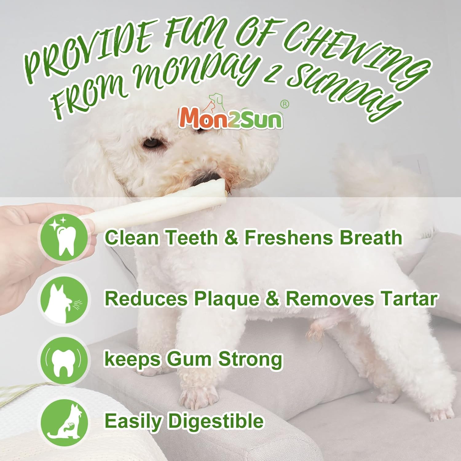 MON2SUN Dog Rawhide Rolls Twist Sticks 6-6.5 Inch Dog Chew Treats Natural Flavor 60 Count for Puppy and Small Dogs : Pet Supplies