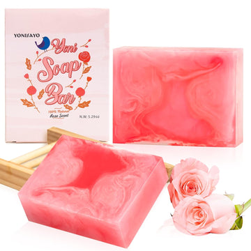 2 PCS Yoni Bar Soap, Yoni Wash Organic Yoni Soap Bar for Women PH Balance Feminine Wash, Rose Body Vaginal Soap Yoni Bar Moisturizing Remove Odor