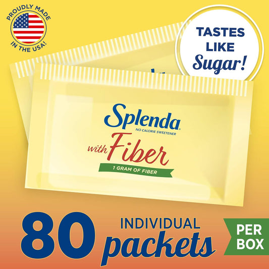 Splenda Zero Calorie Sweetener Plus Fiber, 80 Count Packets (Pack Of 4)