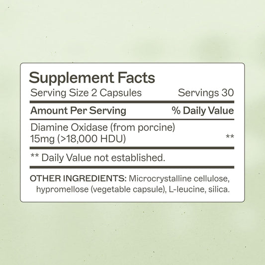 Amy Myers Md Histazyme - Diamine Oxidase Dao Enzyme Supplement Histamine Blocker To Support Healthy Digestion, Food Derived Histamine Intolerance (Hi) - 60 Capsules - Bottle
