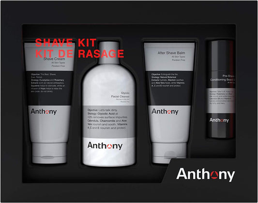 Anthony Shaving Kit - Essentials for a Clean, Close and Better Shave - 4 Piece Kit : Amazon.co.uk: Health & Personal Care
