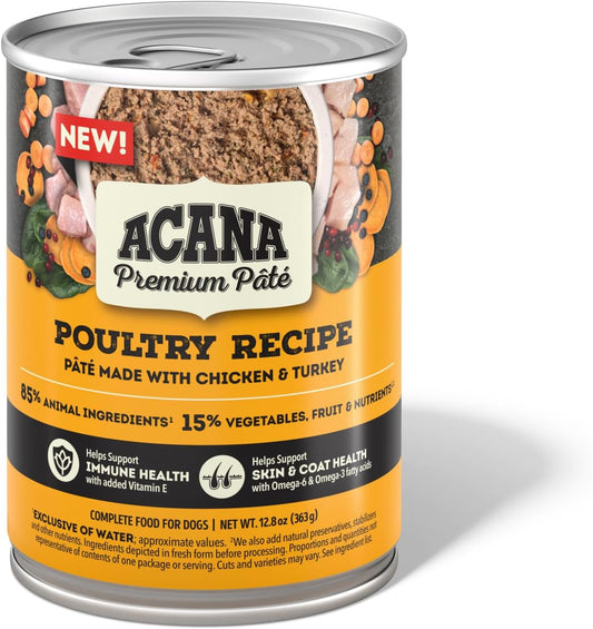 Acana Premium Pate™ Wet Dog Food, Poultry Recipe, 12.8Oz Can (Case Of 12)