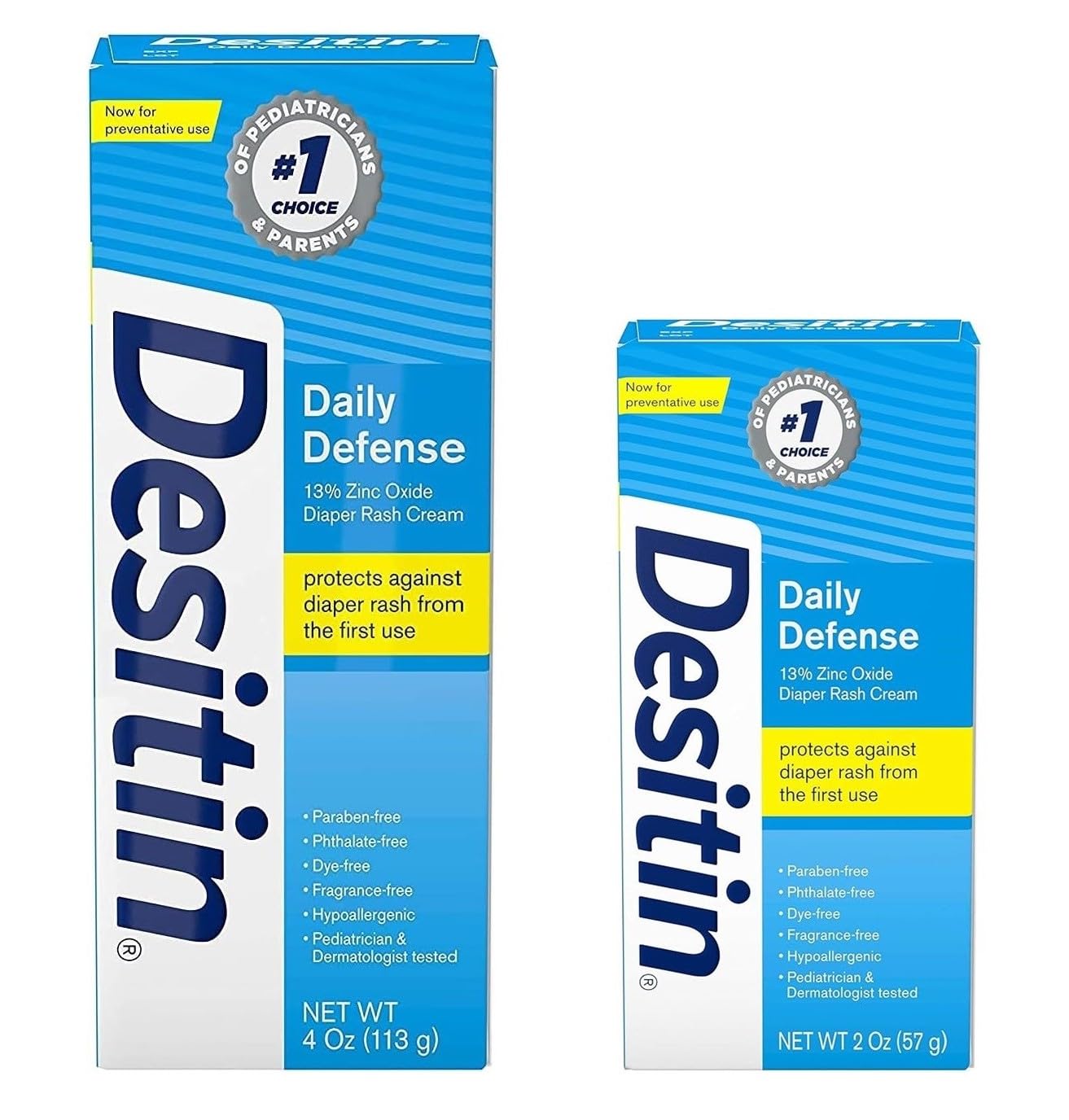 Desitin Daily Defense Diaper Rash Cream with Zinc Oxide 4 oz and 2 oz Bundle Pack