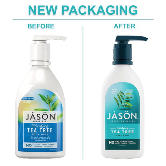 Jason Natural Body Wash & Shower Gel, Purifying Tea Tree, 30 Oz