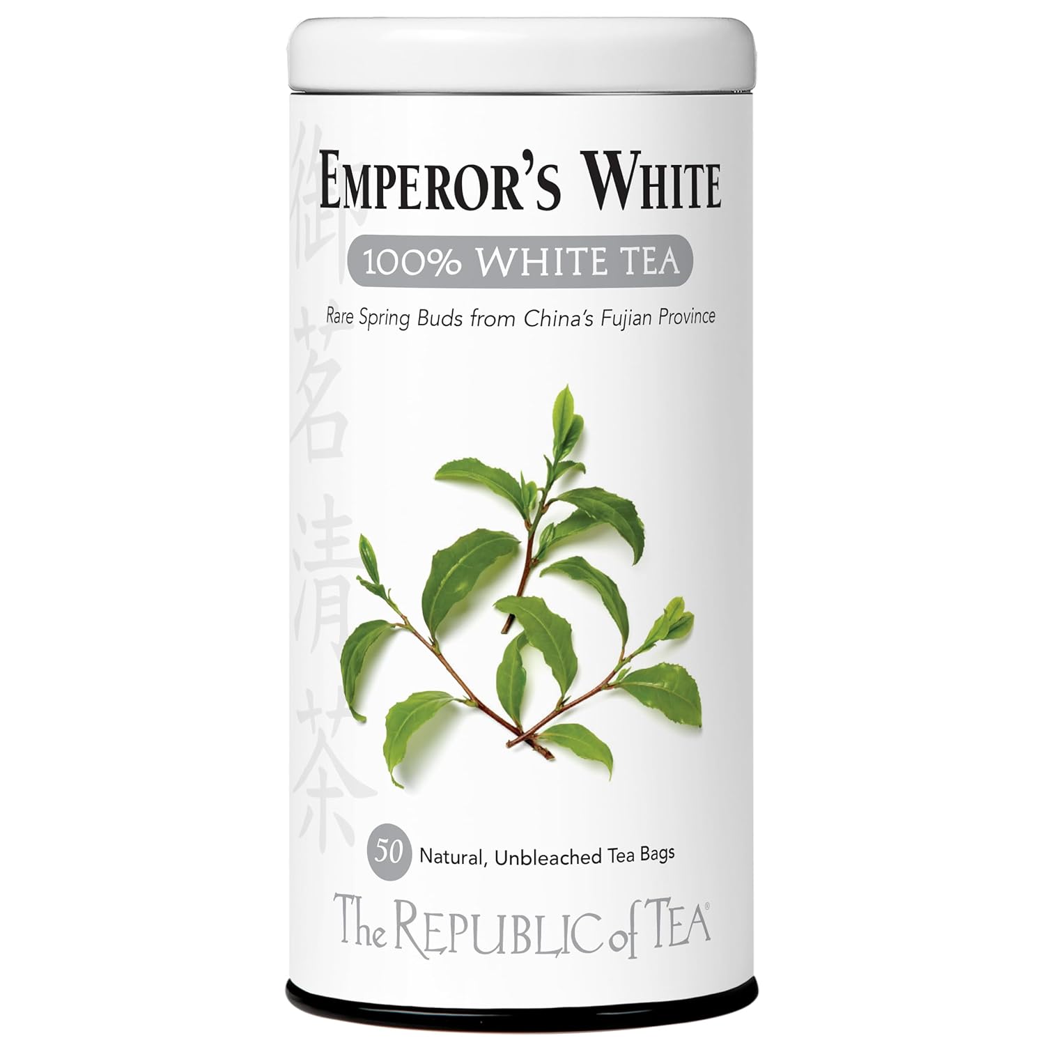 The Republic Of Tea Emperor'S 100% White Tea, Zero Calorie, Sugar-Free, Carb-Free, 50 Tea Bag Tin