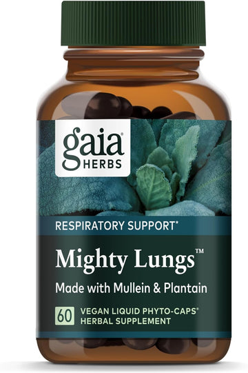 Gaia Herbs Mighty Lungs - Lung Support Supplement To Help Maintain Overall Lung & Respiratory Health* - With Mullein, Plantain, Schisandra & Elecampane - 60 Vegan Liquid Phyto-Capsules (30-Day Supply)