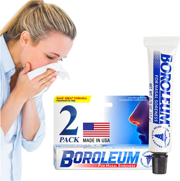 Boroleum (2-Pack for Nasal Soreness, 17 Grams, 3/5 Ounce Tube