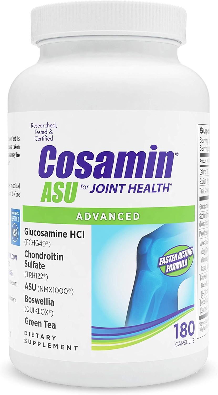 Nutramax Cosamin® Asu Joint Health Supplement With Glucosamine, Chondroitin & Asu For Men’S & Women'S Joint Health, 180 Capsules