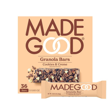 Madegood Cookies & Creme Granola Bars (36 Count, 0.85Oz Each) Contain Nutrients From Vegetables, Gluten Free