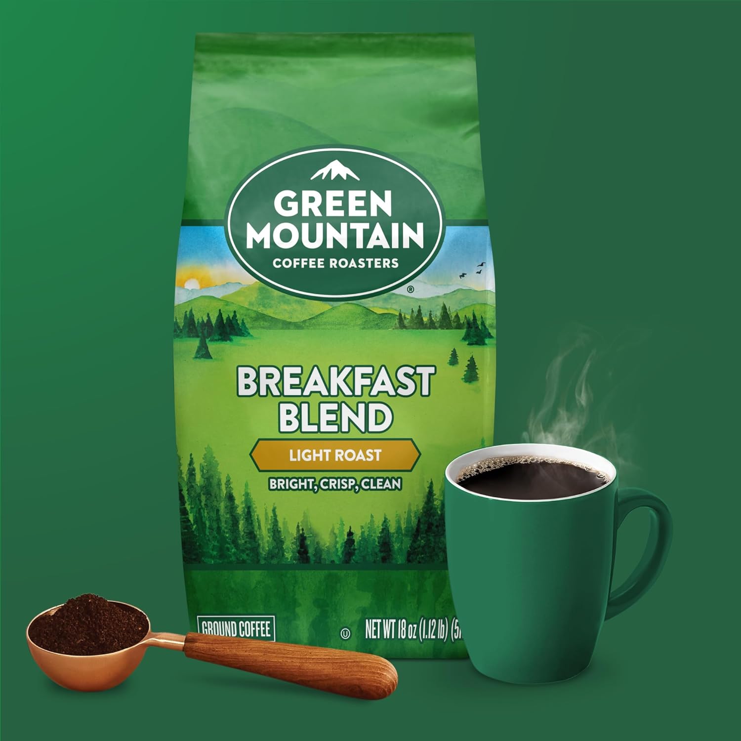 Green Mountain Coffee Roasters Breakfast Blend, Ground Coffee, Bagged 18 oz : Everything Else