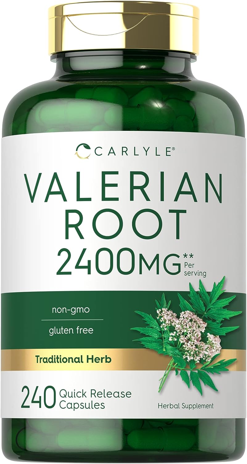 Carlyle Valerian Root Capsules | 240 Count | Herb Extract Supplement | Non-GMO, Gluten Free