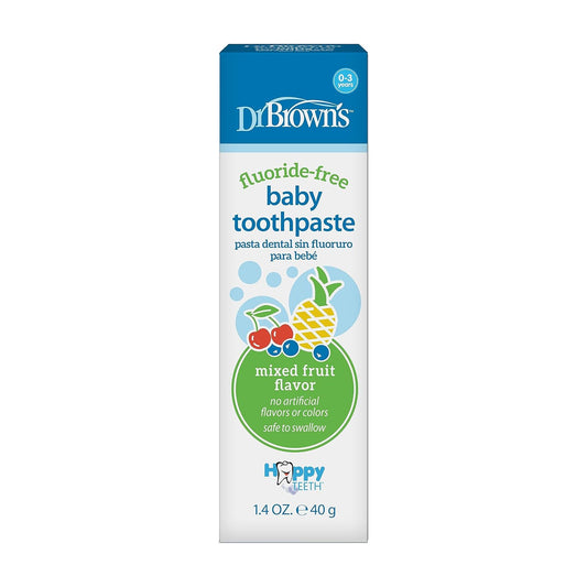 Dr. Brown'S Fluoride-Free Baby Toothpaste,Infant & Toddler Oral Care,Mixed Fruit,1-Pack,1.4Oz/40G,0-3 Years