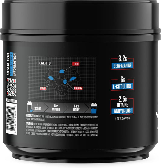 Jocko Fuel Ultimate Pre Workout Powder - Pre-Workout Energy Powder Drink For Men & Women - High Stim Sugar-Free Nootropic Blend To Support Muscle Pump, Energy, & Recovery 200Mg Caffeine Nitro Pop