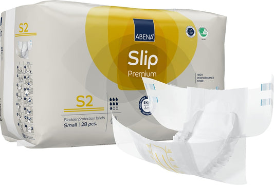 ABENA Slip Premium All-In-One Incontinence Pads For Men & Women, Eco-Labelled Womens Incontinence Pads, Mens Incontinence Pads - Small 2, 60-85cm Waist, 1800ml Absorbency, 28PK