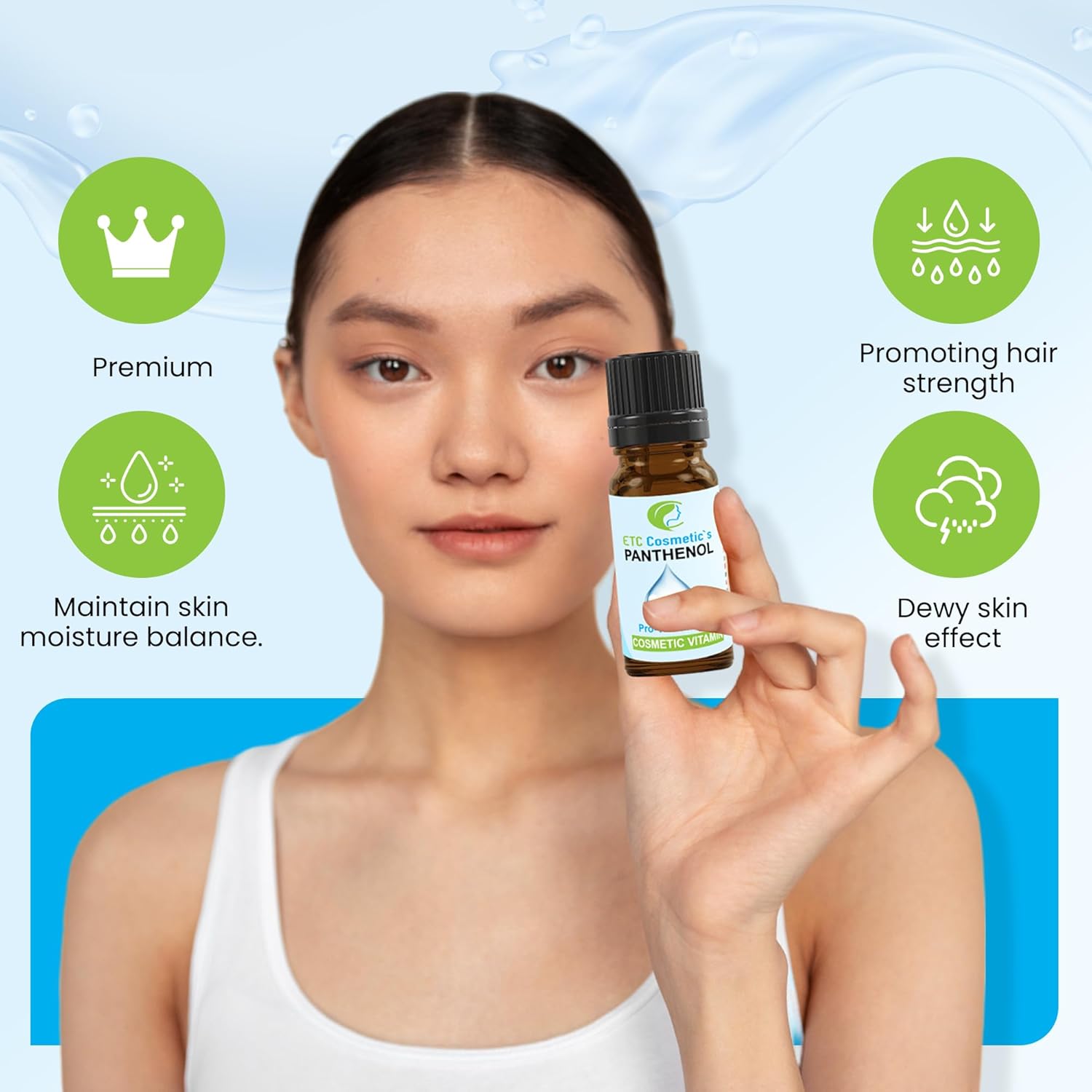 Panthenol Serum 10 Ml - Skin And Hair Care Formulations Like Creams, Lotions, After-Sun Formulations, Baby Skin Care, Cleansers, Shampoos, Conditioners