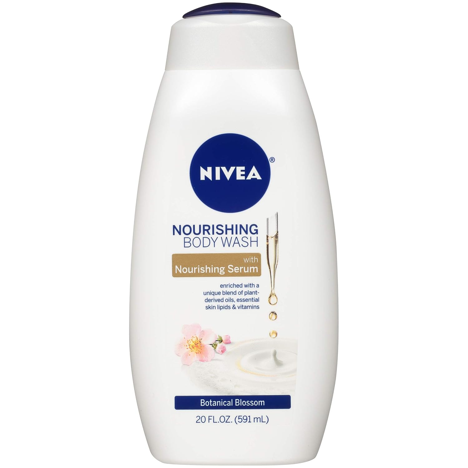 NIVEA Nourishing Botanical Blossom Body Wash for Dry Skin, 20 Fl Oz