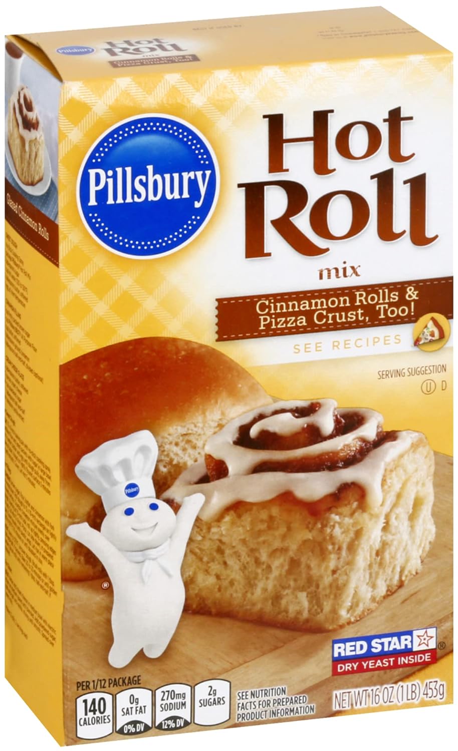 Pillsbury Hot Roll Mix, 16-Ounce Box (Pack of 4) with By The Cup Swivel Spoon : Grocery & Gourmet Food
