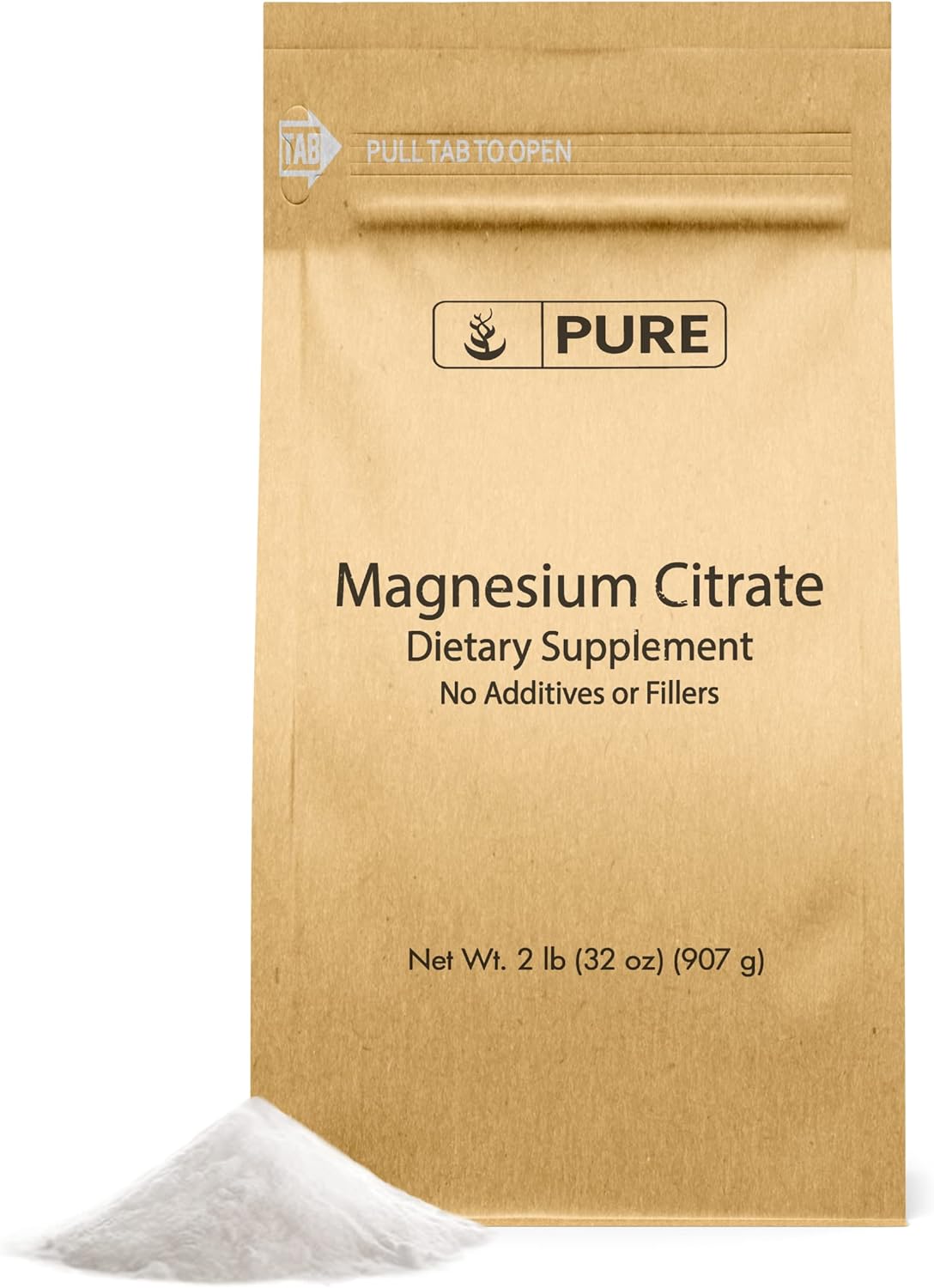 Pure Original Ingredients Magnesium Citrate (2Lb) Magnesium Supplement, Unflavored, Dissolves Easily
