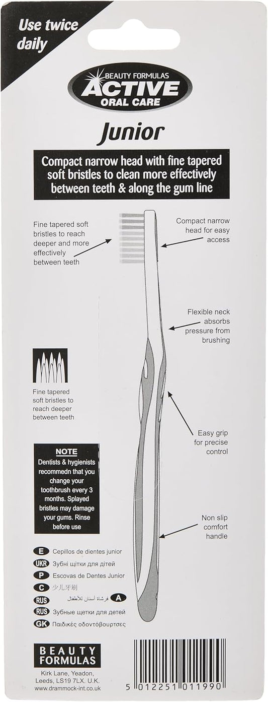 Beauty Formulas Active Oral Care Junior Toothbrush 3-Pieces, Assorted
