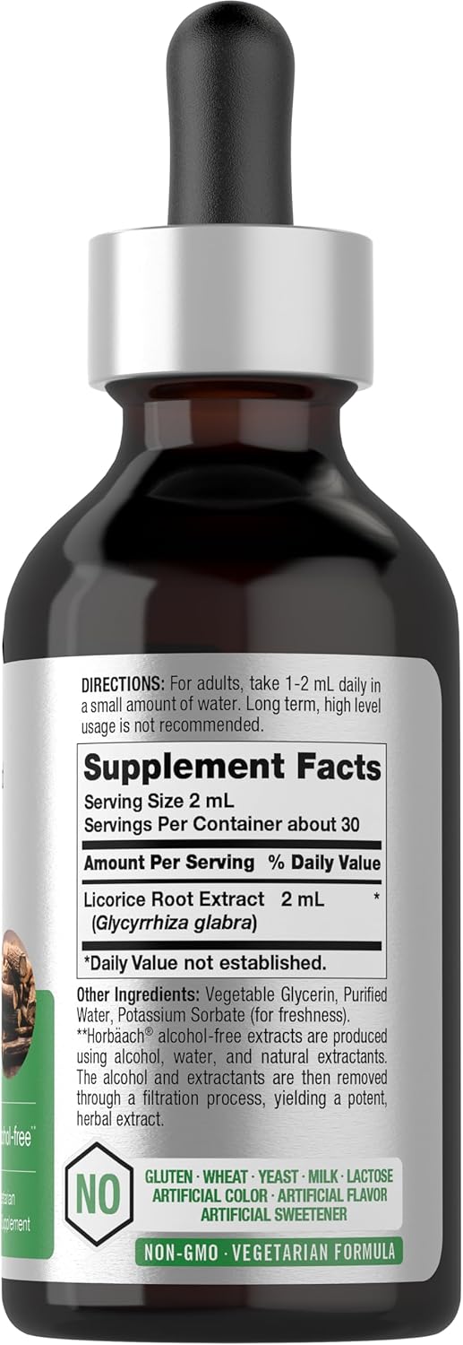 Horbäach Licorice Root Extract | 2 Fl Oz | Alcohol Free Tincture | Vegetarian, Non-Gmo, Gluten Free Liquid