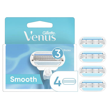 Gillette Venus Women'S Original 3 Blade Razor Refills, 4 Count (Packaging May Vary)