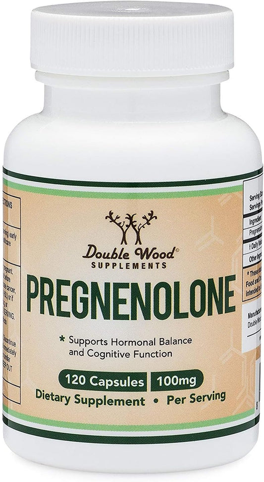 Pregnenolone 100Mg Per Serving (Converted To Progesterone To Boost Progesterone Levels) - Third Party Tested - 120 Capsules (50Mg Per Capsule) Non-Gmo By Double Wood