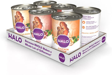 Halo Adult Wet Dog Food, Variety Pack, 13.2Oz Can (Pack Of 6)