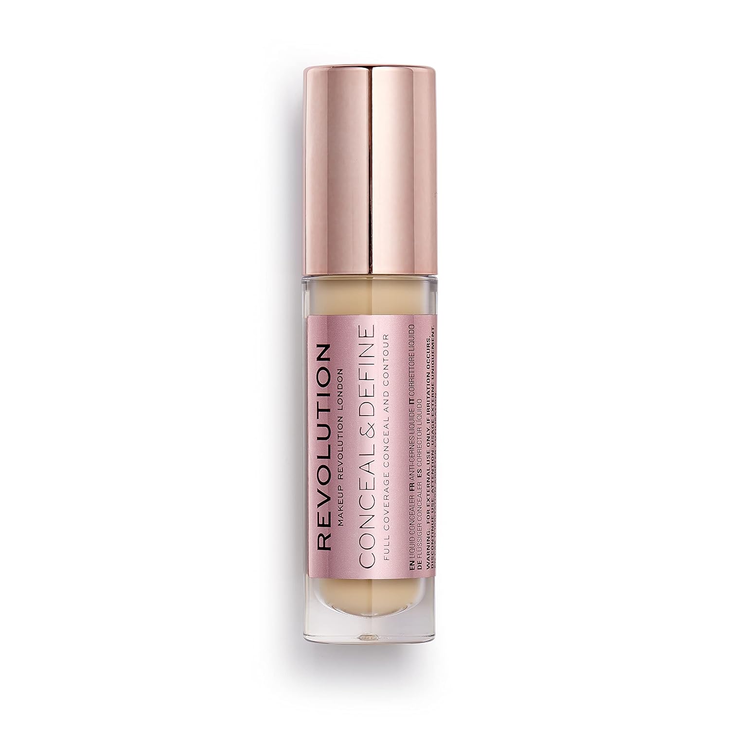 Makeup Revolution Conceal & Define Concealer, Full Coverage Makeup Concealer, Matte Finish & Long Wear, For Medium Or Tan Skin Tones, Vegan, C8.5, 4Ml