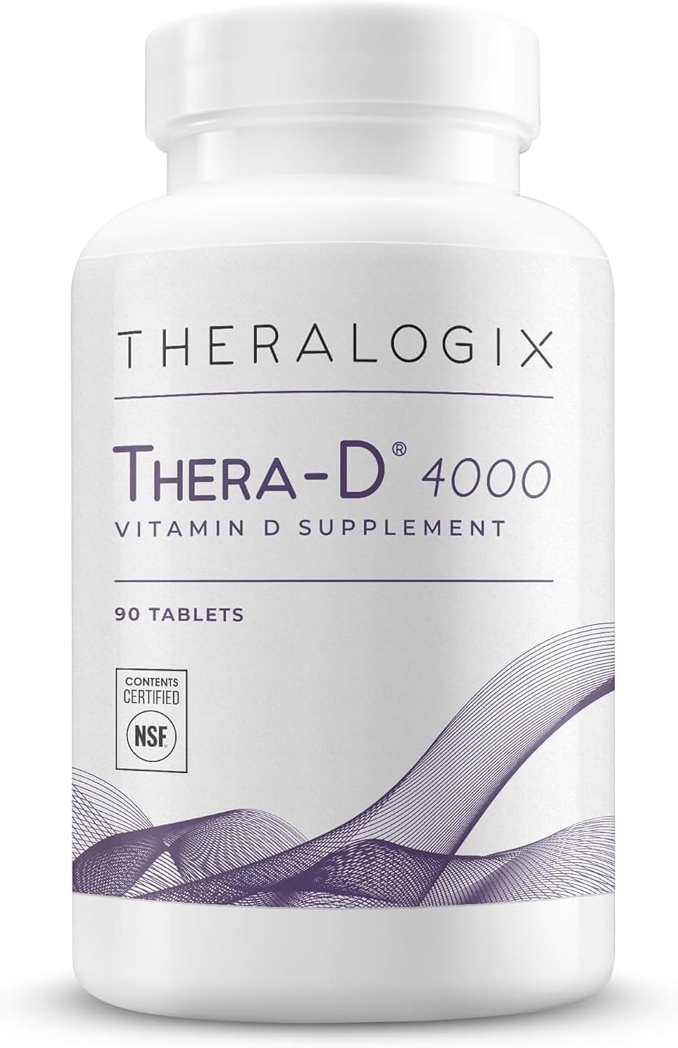 Theralogix Thera-D 4000 Vitamin D Supplement - 4,000 IU (100 mcg) Vitamin D3 Tablets - 90-Day Supply - Immune Support Supplement for Women & Men - Aids Bone & Heart Health - NSF Certified - 90 Tablets
