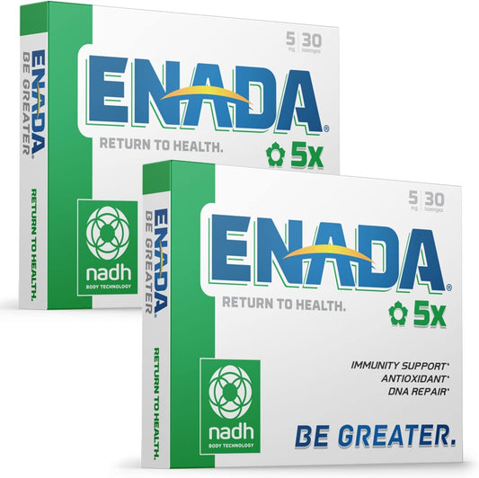 Enada 5Mg Nadh Supplement With Boost Of Chlorophyll Co-Enzyme Antioxidant Form Of Vitamin B3 Immunity Support Dna Repair Serves As Natural Energy Memory Booster & Restore Body'S Cellular Energy 30X2 : Health & Household