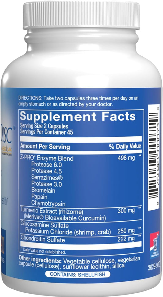 Nutra Disc & Joint Support Supplement - Clinically Formulated Restorative Cartilage Ligament And Tendon Supplement With Patented Meriva Curcumin & Glucosamine And Chondroitin For Adults - 90 Servings